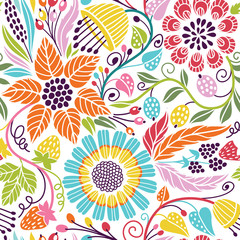 Poster - Seamless floral pattern
