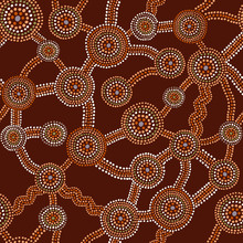 Australian Aboriginal Dot Painting Style Design Background