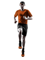 Wall Mural - man runner jogger running jogging jumping silhouette