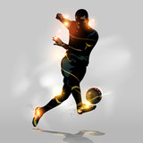 Fototapeta Sport - Abstract soccer quick shooting