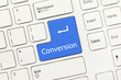 White conceptual keyboard - Conversion (blue key)