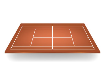 Vector 3d brown tennis court