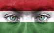 Human face painted with flag of Hungary