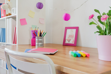 Stationery on the desk