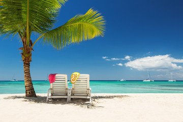 Relaxing on remote beach