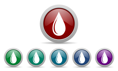 Poster - water vector web icons set