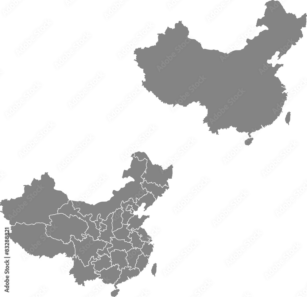 map of china - obrazy, fototapety, plakaty 
