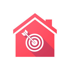 Poster - Red house icon with a dart board