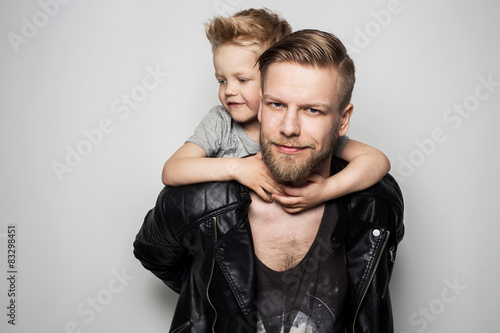 Fotografija  Happy Father and Son. Fathers day
