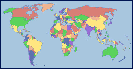 Naklejka na meble Color Blank World Map