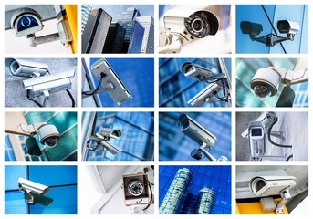 collage of security camera and urban video