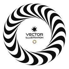 Black And White Vector Illustration Of 3d Ring. Vector Template.