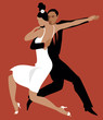 Couple dancing Argentine tango