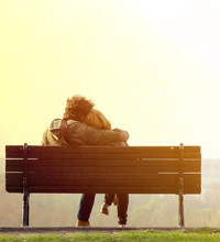 Romantic Couple On Bench