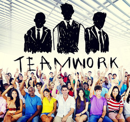 Wall Mural - Teamwork Group Collaboration Organization Concept