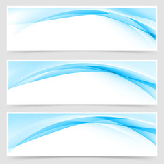 soft blue wave border template header set