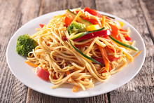 Plate Of Noodles And Vegetables