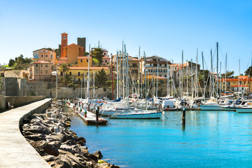 Wall Mural - Waterfront of small town of Talamone. Grosseto region, Tuscany,