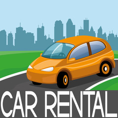 Wall Mural - Vector illustration. Car rental.