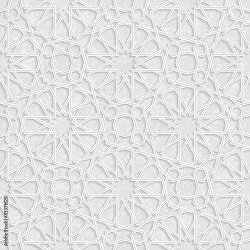 Photo Arabesque Star Pattern with Grunge Light Grey Background