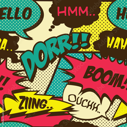 Plakat na papierze fotorealistycznym Retro komiks krzyk wzór