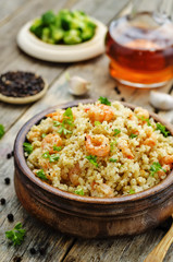 Sticker - quinoa with shrimp and parsley