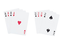 Four Aces Playing Cards Suits And Four Two Playing Cards Suits