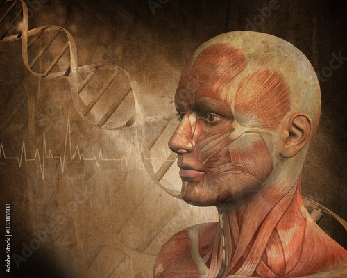 Obraz w ramie Grunge style medical figure background