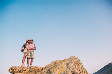 Wall Mural - couple on vacation in Greece