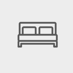 Sticker - Double bed thin line icon