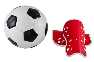 soccer ball and shin guard