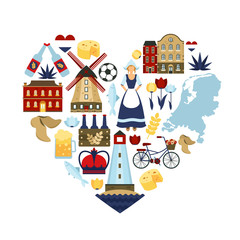 Sticker - Netherlands Heart Concept