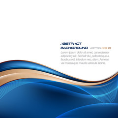 Wall Mural - Abstract blue vector wavy background