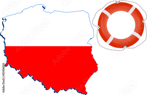 koło ratunkowe i polska