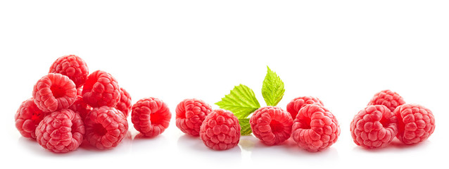 Wall Mural - heap of fresh raspberries