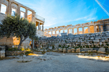 Wall Mural - Erechtheum and Parthenon temple in Acropolis