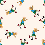 Fototapeta Pokój dzieciecy - Sport soccer player , cartoon seamless pattern background