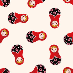 Wall Mural - Russian doll seamless pattern