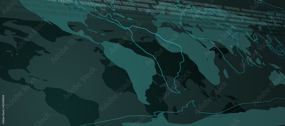 World Map Abstract Technology Background
