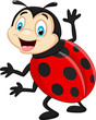 Cartoon ladybug waving