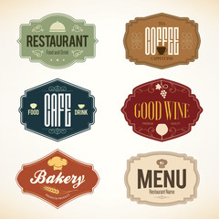 Wall Mural - Vintage labels design. Logo set for restaurant and coffee house