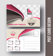 Cup Cake Postcard Design vector template for Opening invitation.