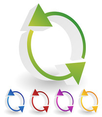 Poster - Arrow element for circulation, loop, restart concepts, vector.
