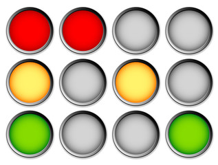 Traffic lights, traffic lamps on white, vector graphic