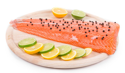 Sticker - fresh salmon fillet.