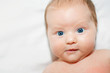 © petunyia - Portrait of newborn girl with blue eyes looking at you