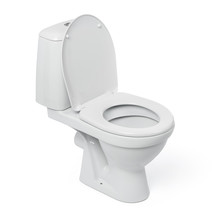 Open Toilet Bowl Isolated On White Background. 