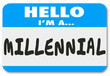 Hello I'm a Millennial Words Name Tag Sticker