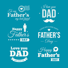 Happy Fathers Day Logo, Badge, Signs And Symbol