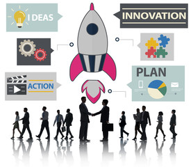 Sticker - New Business Innovation Strategy Technology Ideas Concept